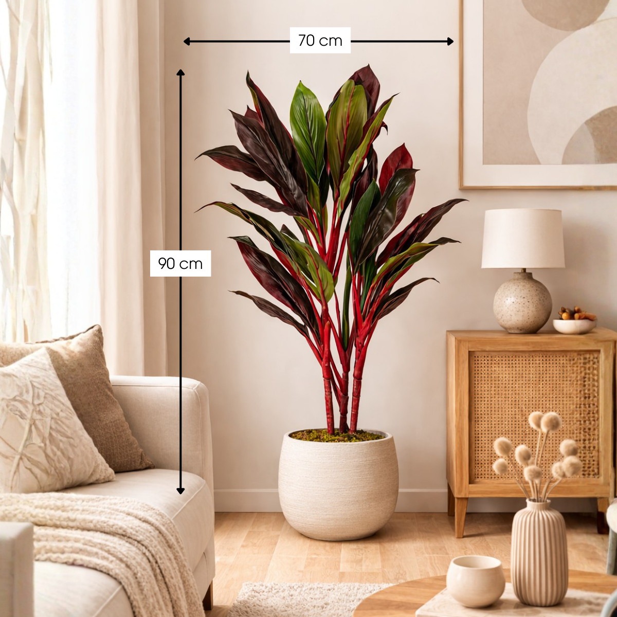 Kunstplant Cordyline Rood