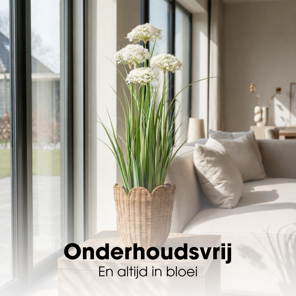 Kunstplant Siergras Wit