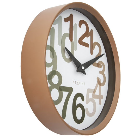 Wandklok 30Cm-Silent-Plastic-Nextime 'Big Number'