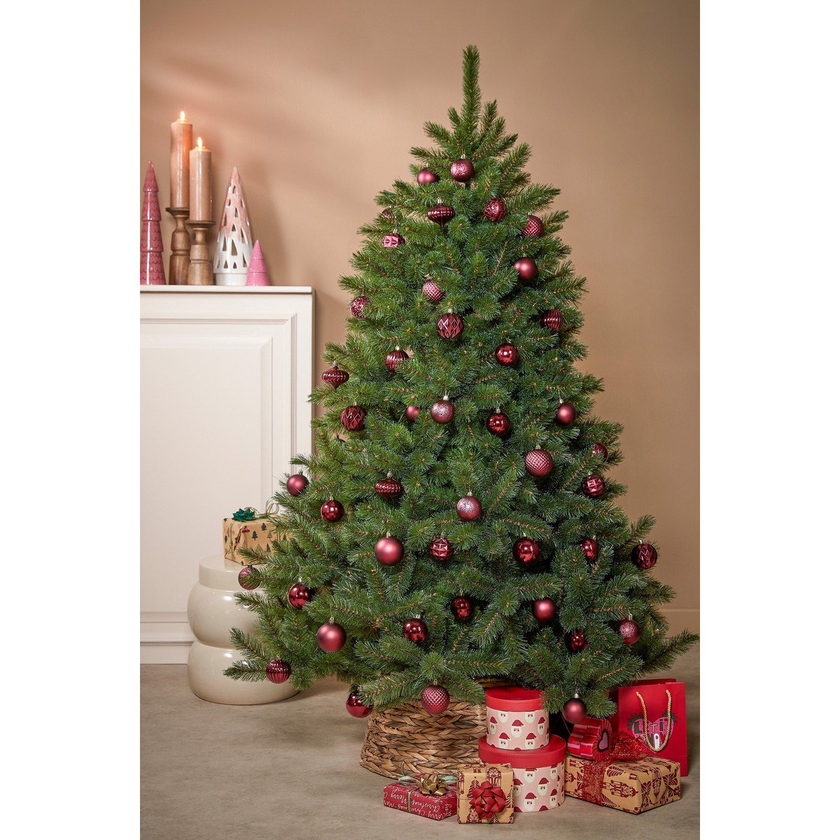 Kerstbal Unbreakable Baubles Donkerrood