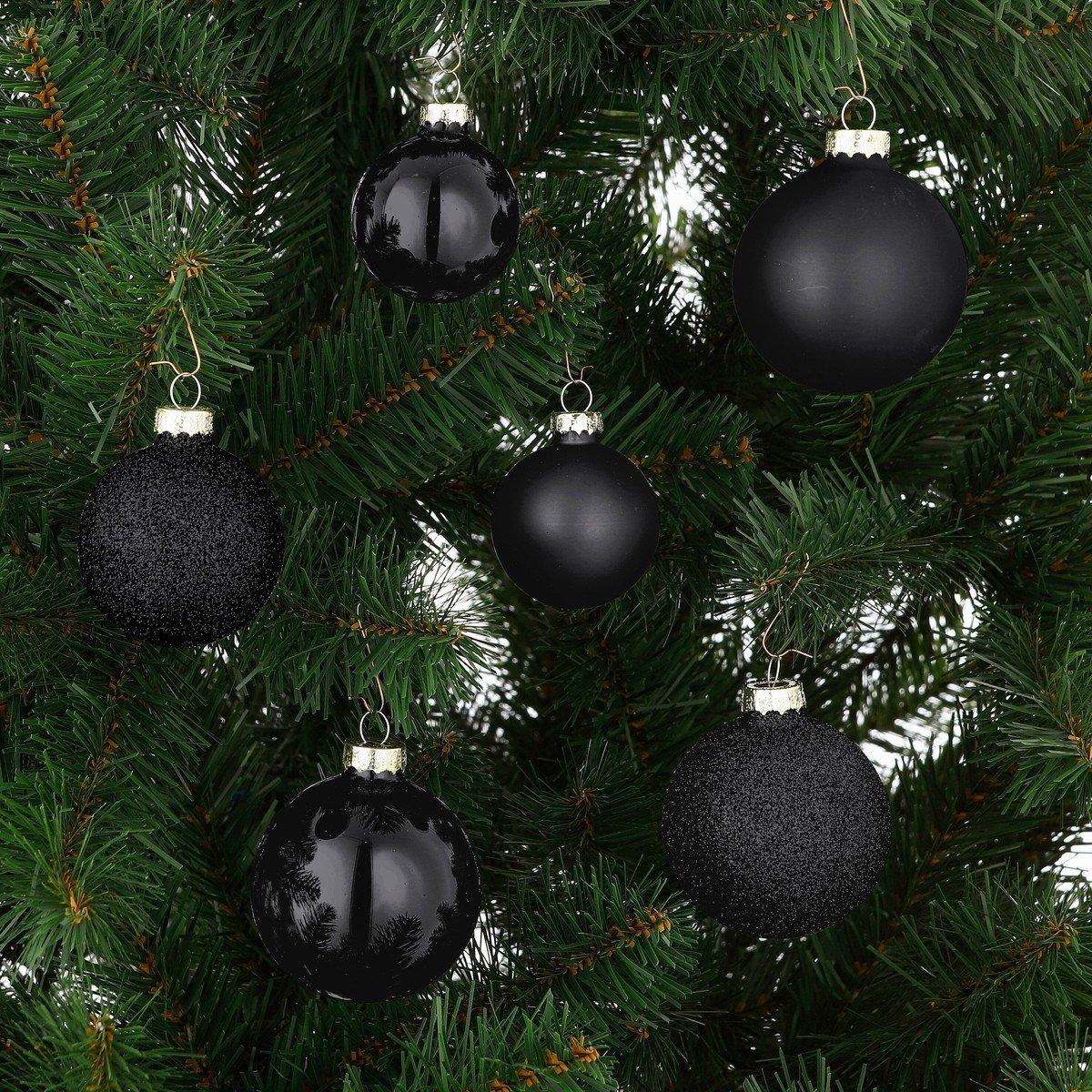 Kerstbal Glass Baubles Zwart