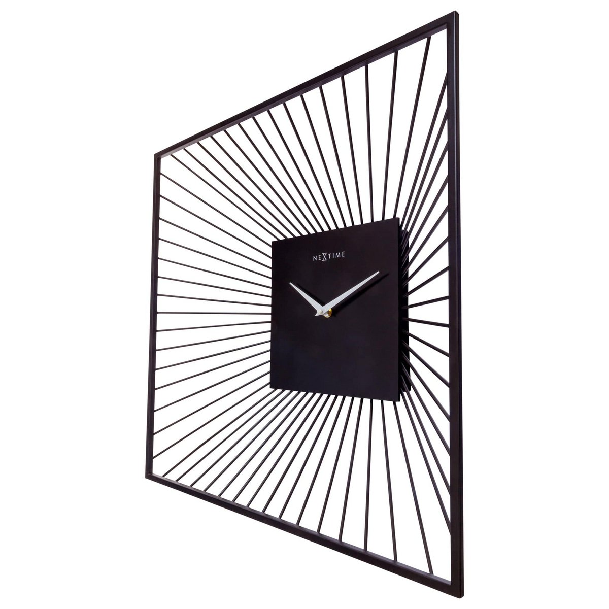 Wandklok 45X45X15Cm - Stil - Zwart - Metaal - "Vasco Square"