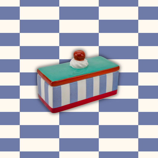 Voorraadpotje - Tompouche - Blauw/Paars - 14X6X6Cm