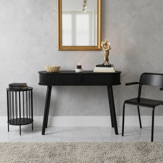 Bijzettafel - Zwart - Mdf - 100X33X76Cm