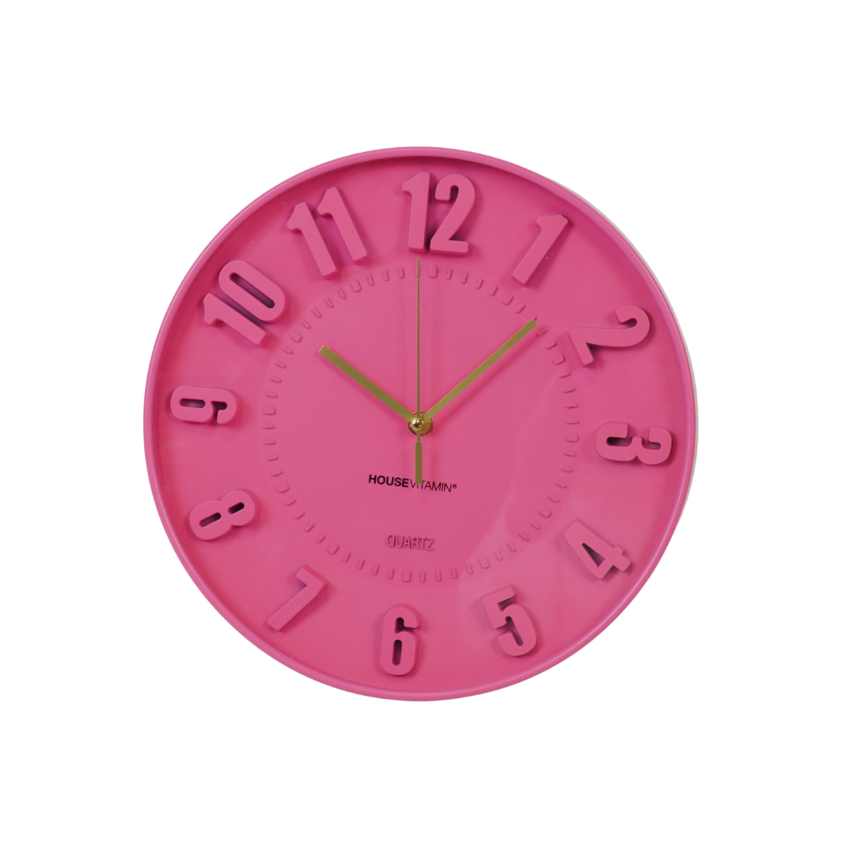 Klok- wandkloknummers- neon roze -30x30x4cm
