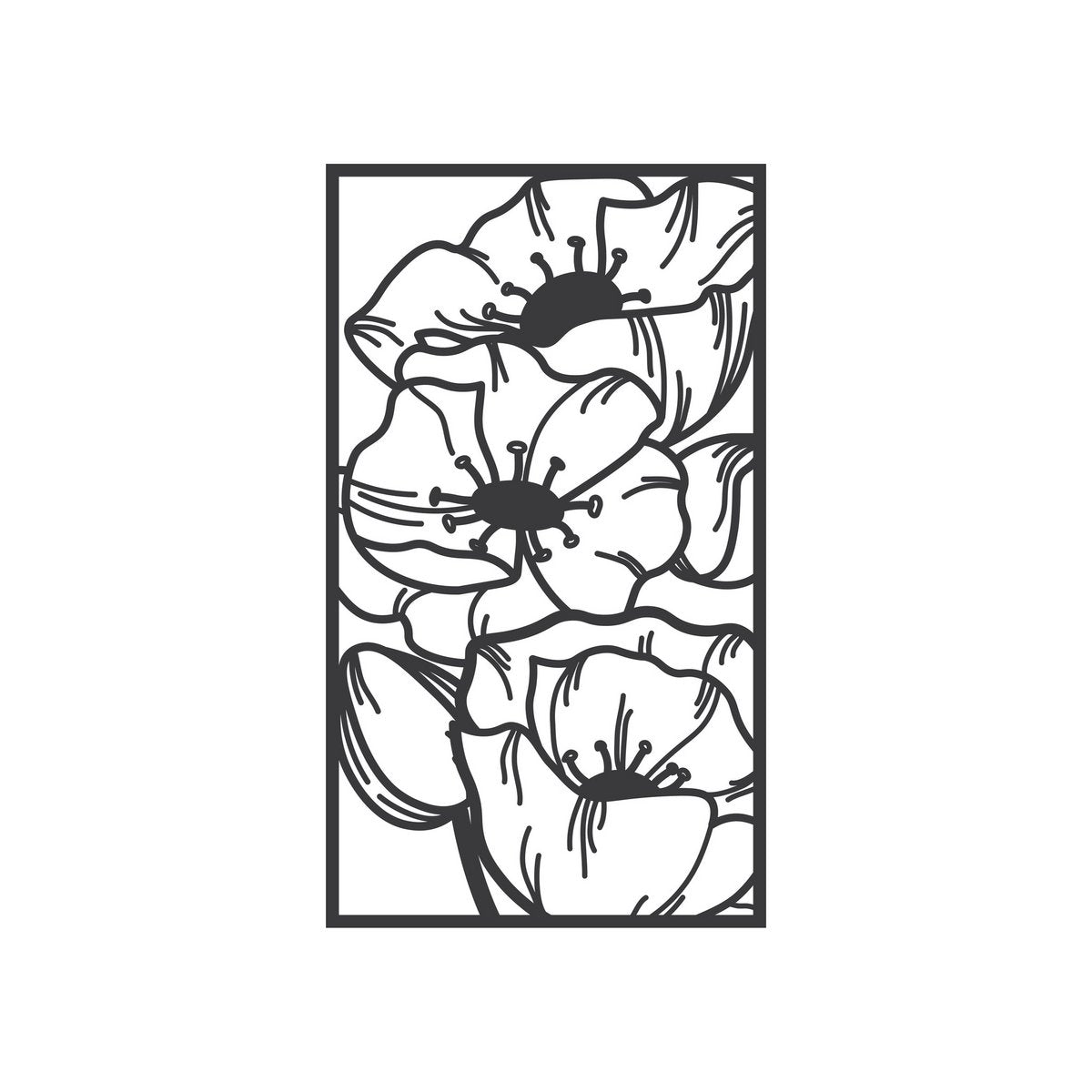 | FRAMED | Detailed poppy´s | 24 x 24 cm