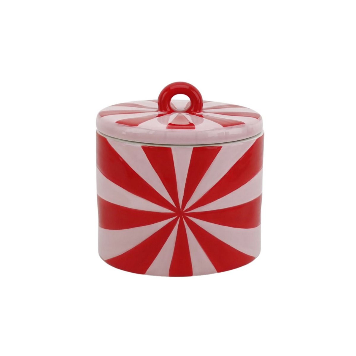 Deco Jar - Swirl - Dolomite - rood/roze - 11x11x11,5cm