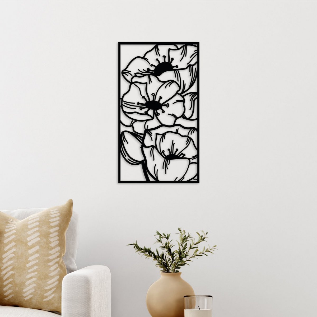 | FRAMED | Detailed poppy´s | 24 x 24 cm