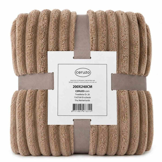 Ceruzo Fleece Deken - 200X240 Cm - Taupe