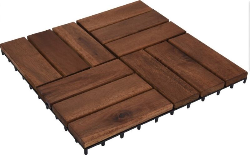 Terrastegel Acacia Hout - 30X30Cm - Set Van 4 - 0.36M2