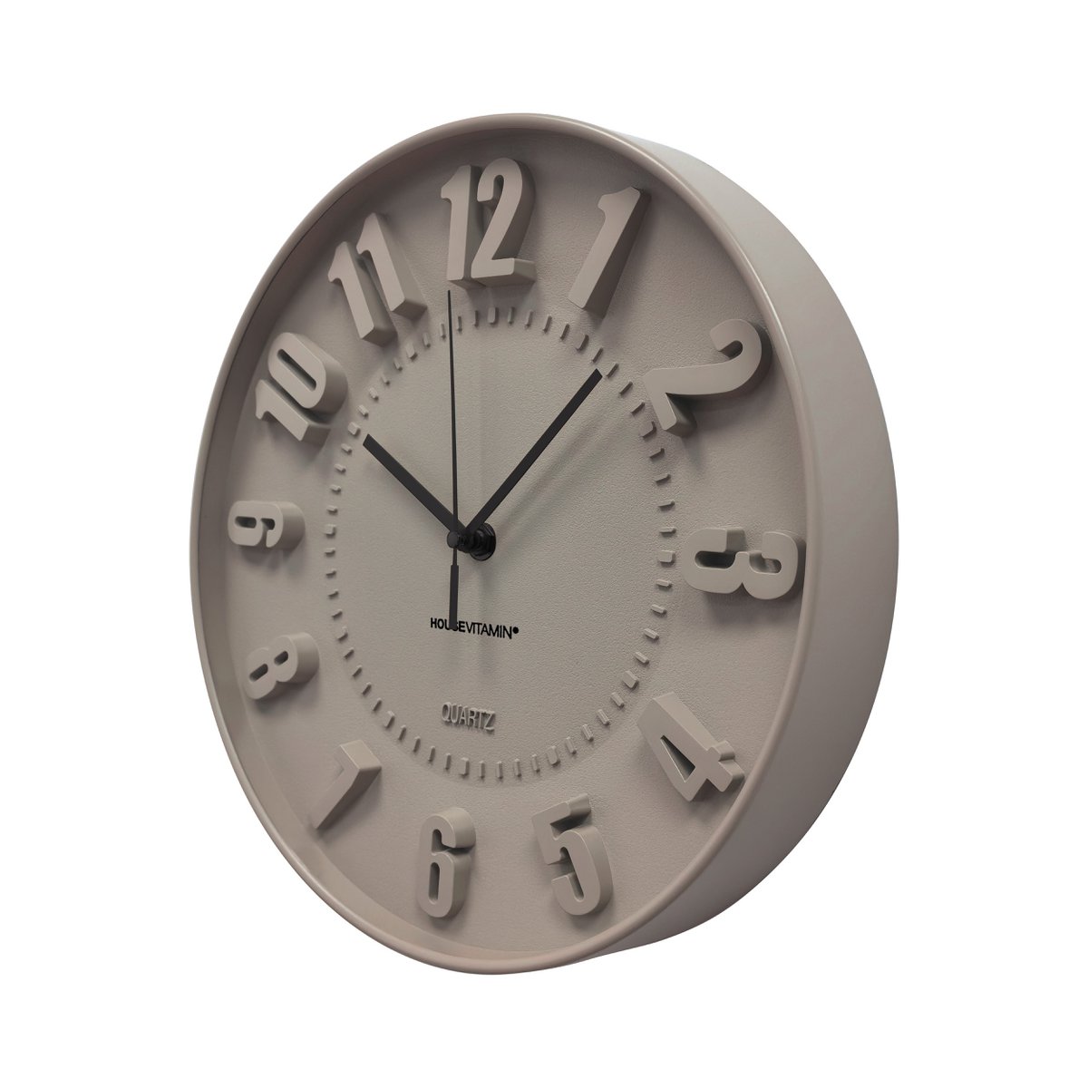 Clock-wandkloknummers- taupe -30x30x4cm