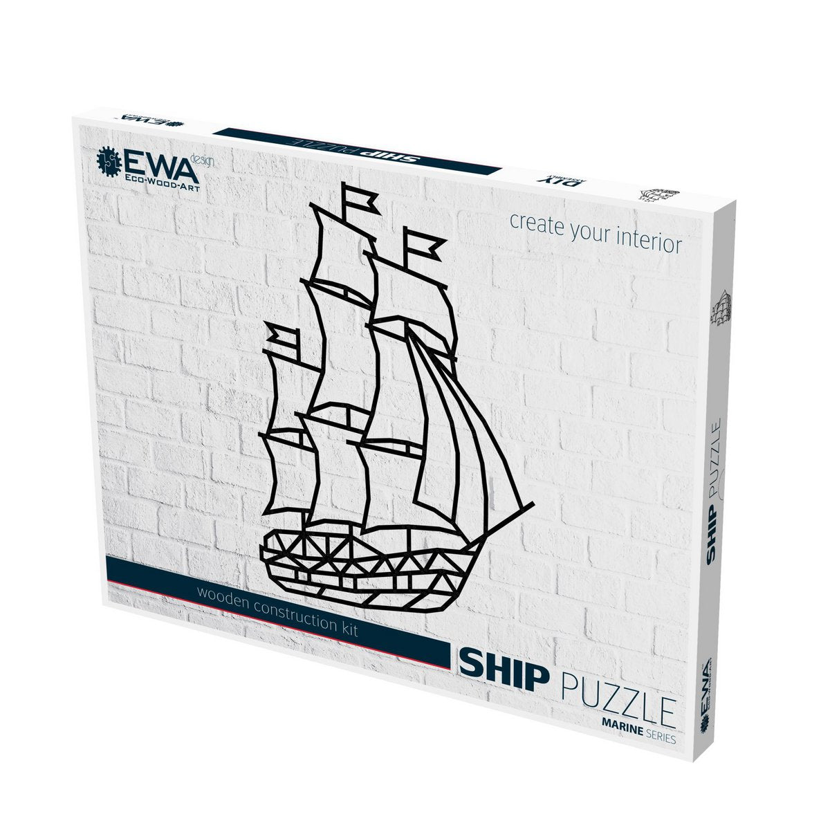 Eco Wood Art (EWA) Wandpuzzel Schip, 1553, 59,7x0,7x82,7cm