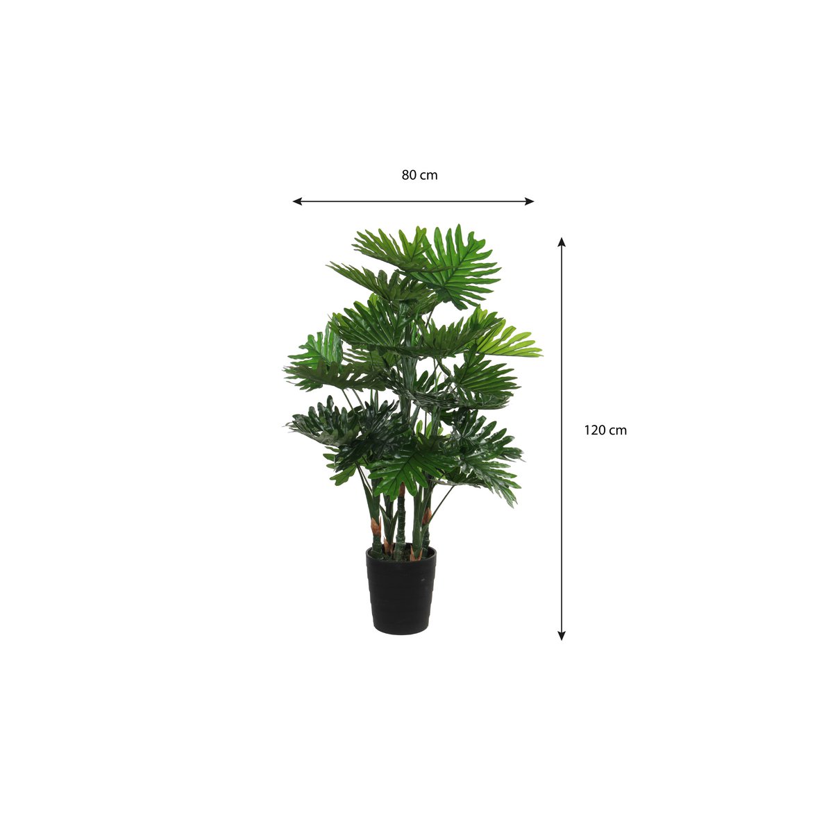 Philodendron Kunstplant - H120 x Ø80 cm - Groen