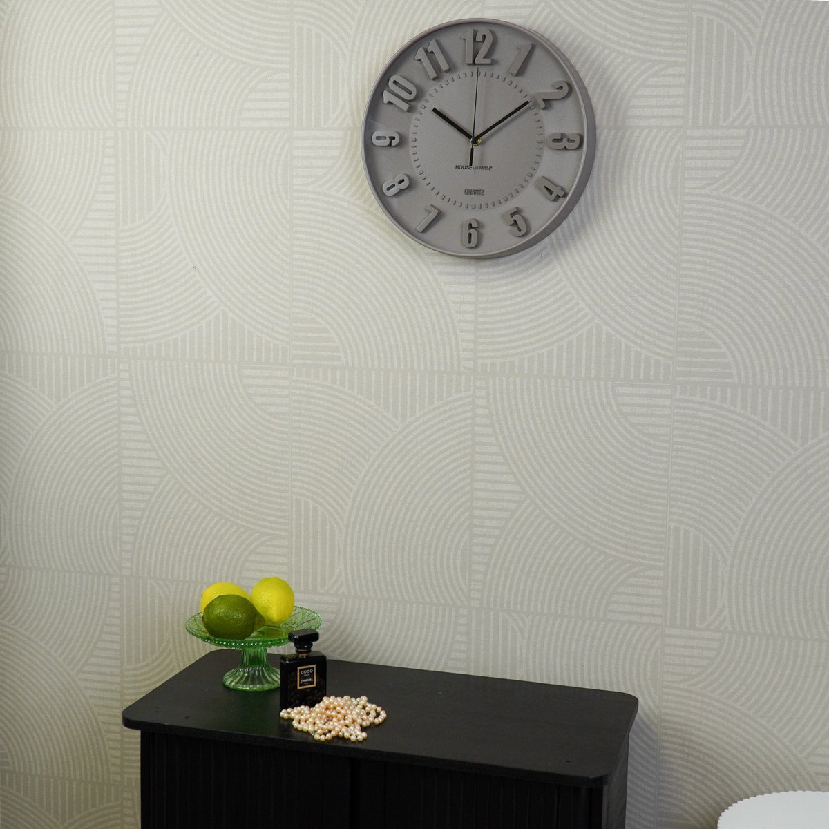 Clock-wandkloknummers- taupe -30x30x4cm
