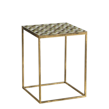 Alanza Bijzettafel Buiten - Set van 2 - L38 x B38 x H48 cm - Metaal - Groen