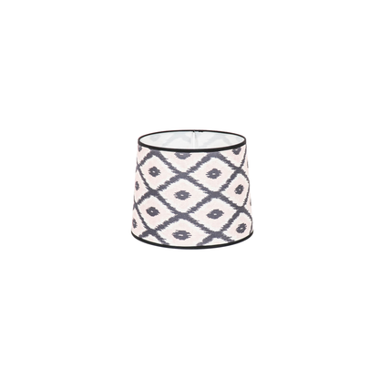 Lampenkap - Kelim Print - Polyester - Zwart/Wit - 26x30x23cm