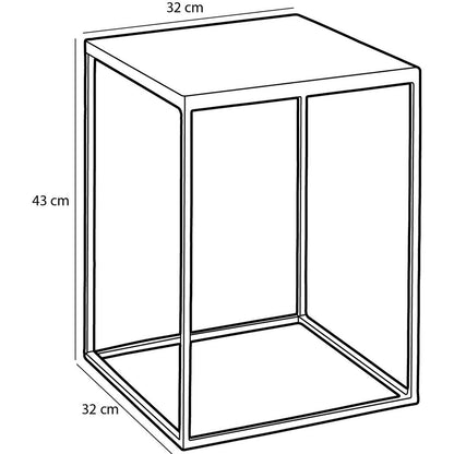 Aaron Bijzettafel voor Buiten - Set van 2 - L38 x B38 x H48 cm - Metaal - Grijs