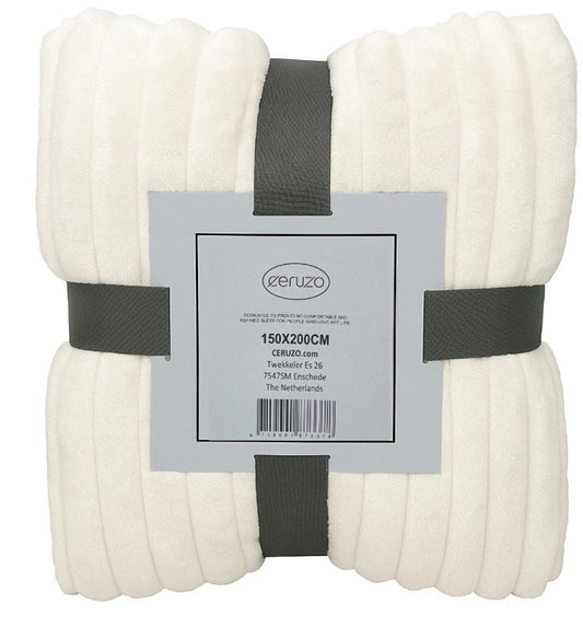 Ceruzo Fleece Deken - 150X200 Cm - Creme