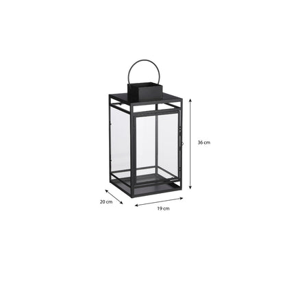 Storm Lantaarn - L20 x B19 x H36 cm - Zwart