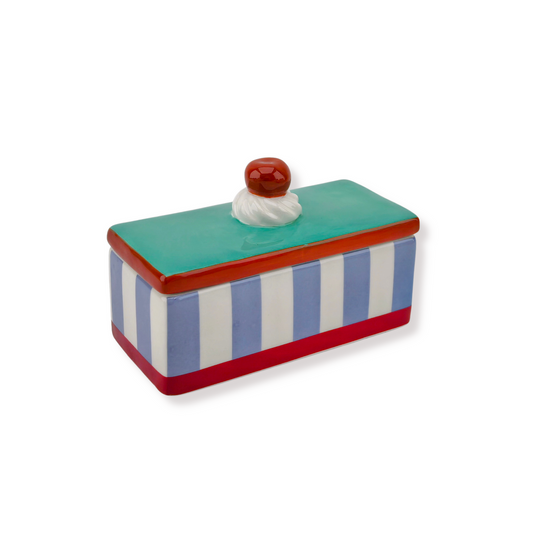Voorraadpotje - Tompouche - Blauw/Paars - 14X6X6Cm