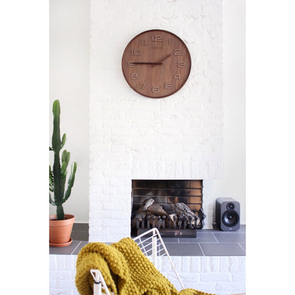 Wandklok - 35 Cm - Hout - 'Wood Wood Medium'