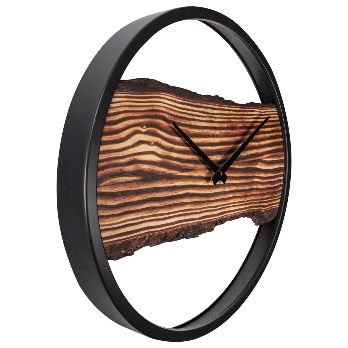 Houten Wandklok - Stil - 30Cm - Hout/ Metaal - Bos