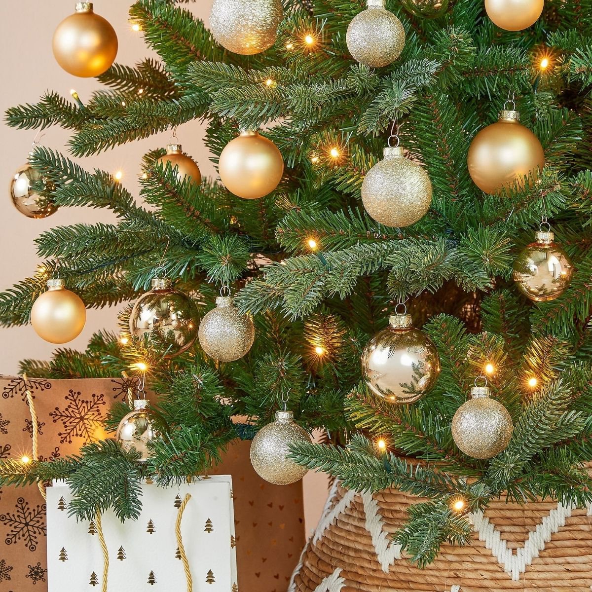 Kerstbal Glass Baubles Champagne