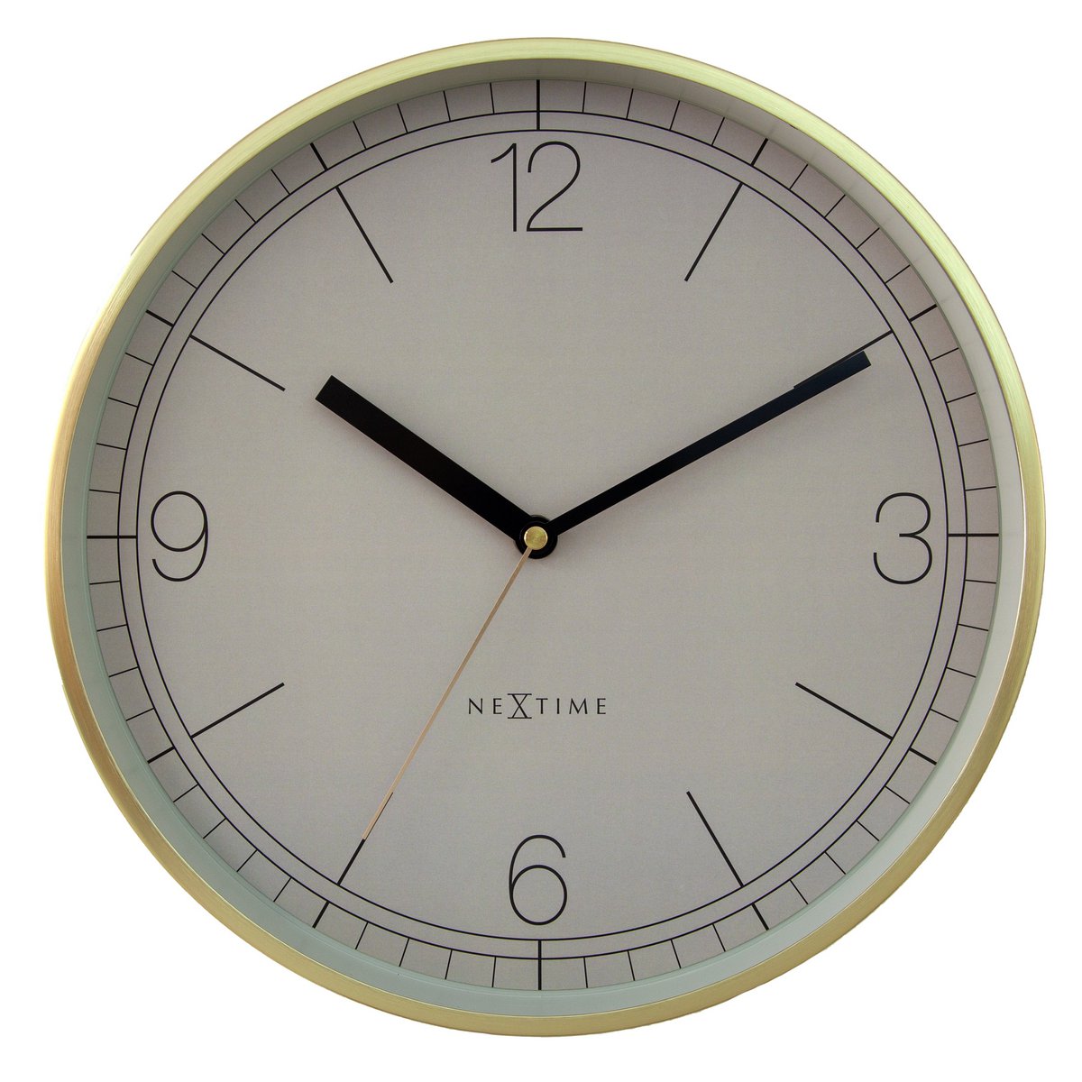 Wandklok 30Cm-Silent-Aluminium-Nextime 'Nova'