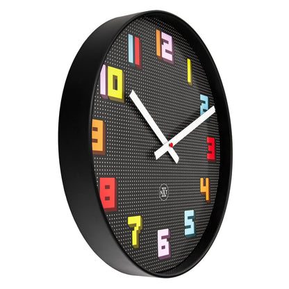 Wandklok 35Cm-Silent-Zwart/Meerkleurig-Abs- Nxt 'Game'
