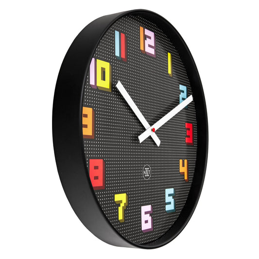 Wandklok 35Cm-Silent-Zwart/Meerkleurig-Abs- Nxt 'Game'