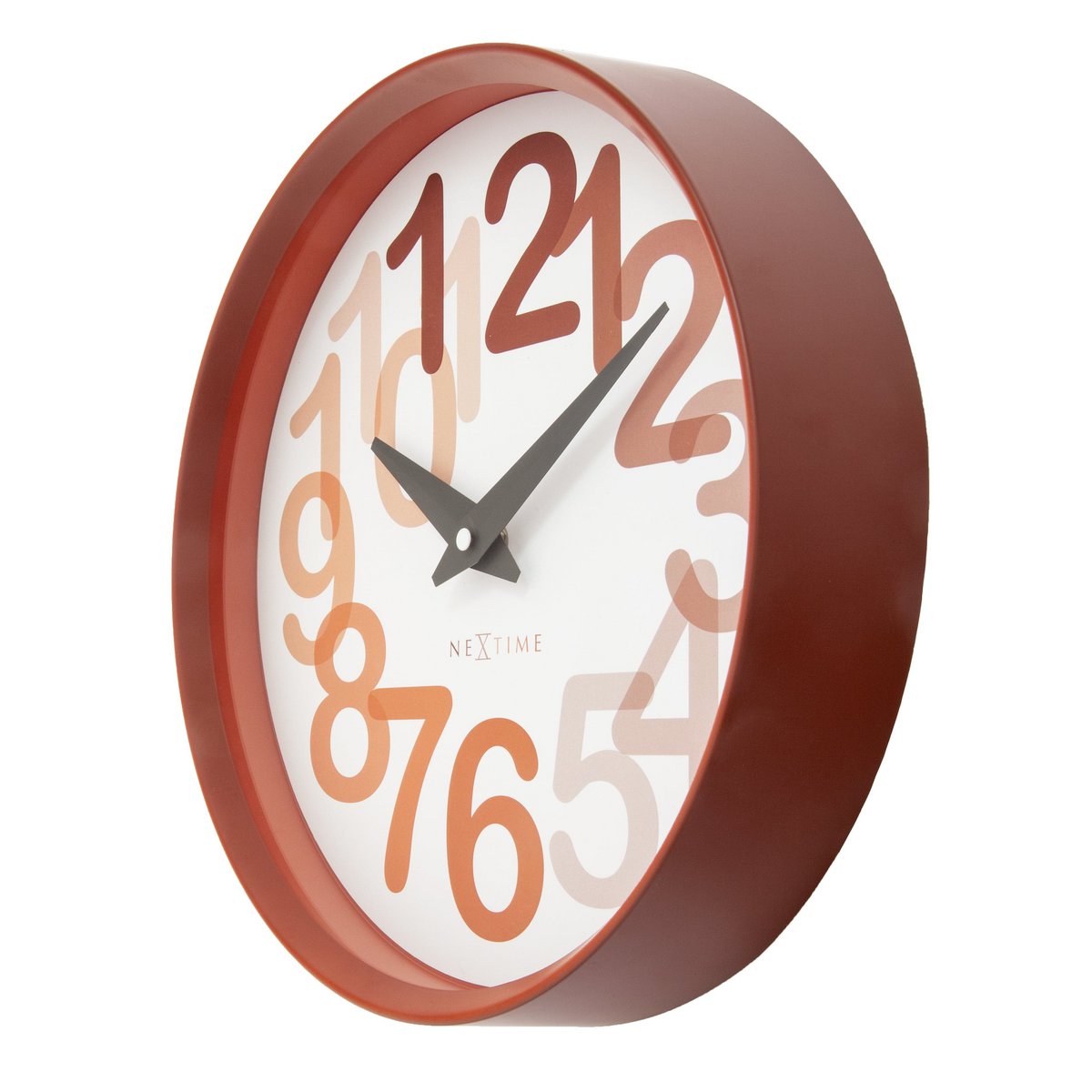 Wandklok 30Cm-Silent-Plastic-Nextime 'Big Number'