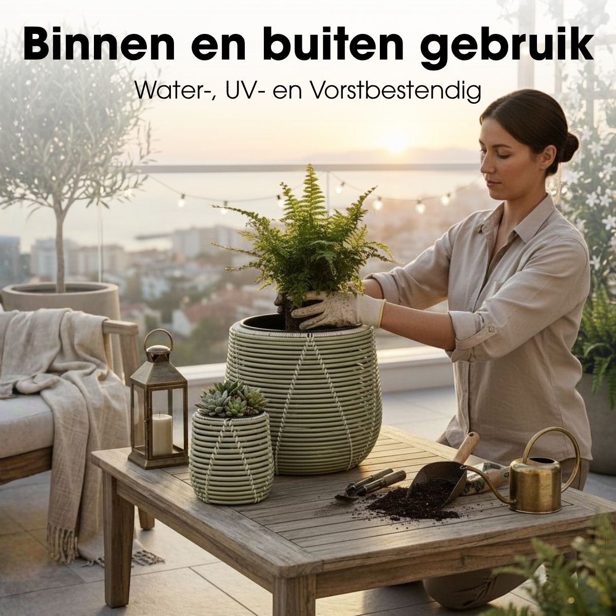 Bloempot Buiten Cancun Lichtgroen