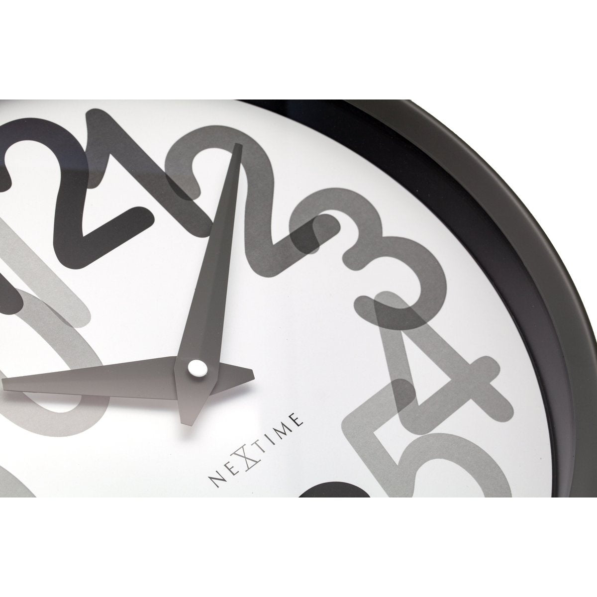 Wandklok 30Cm-Silent-Plastic-Nextime 'Big Number'