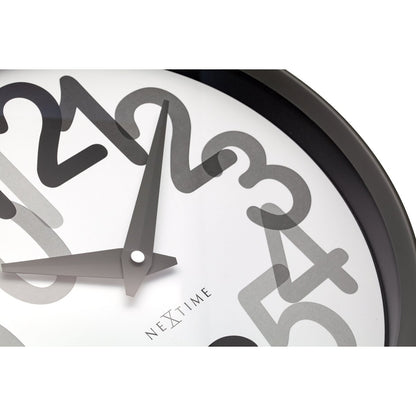 Wandklok 30Cm-Silent-Plastic-Nextime 'Big Number'