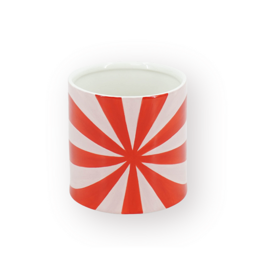 Pot - Bloempot - Krul - Rood/Roze - 15,5X15,5X16Cm