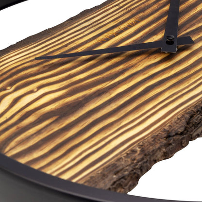 Houten Wandklok - Stil - 30Cm - Hout/ Metaal - Bos
