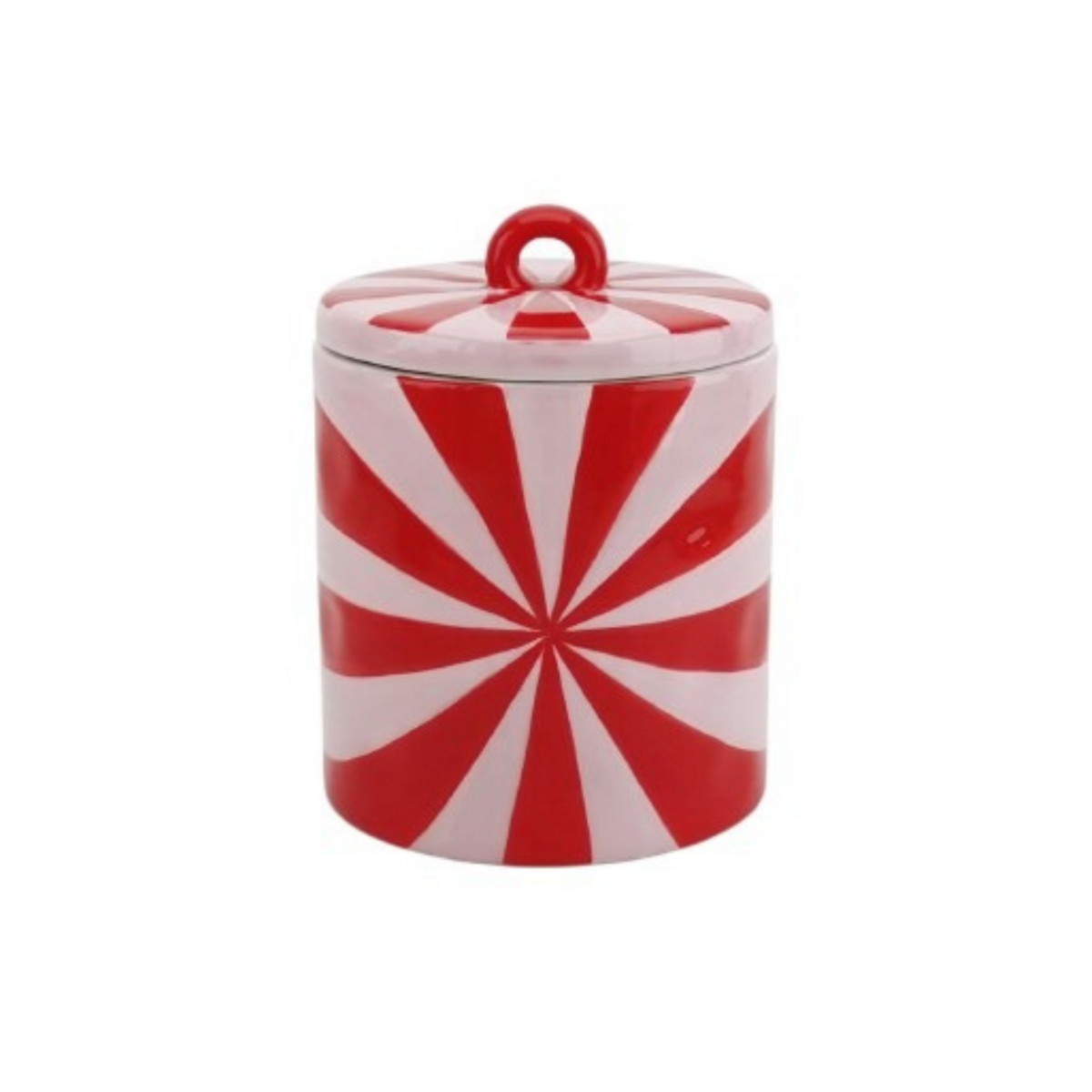 Voorraadpot - Swirl - Rood/Roze - 11X11X14,5Cm