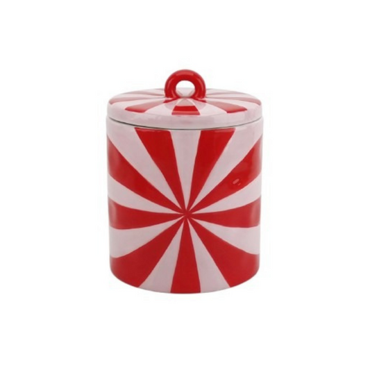 Voorraadpot - Swirl - Rood/Roze - 11X11X14,5Cm