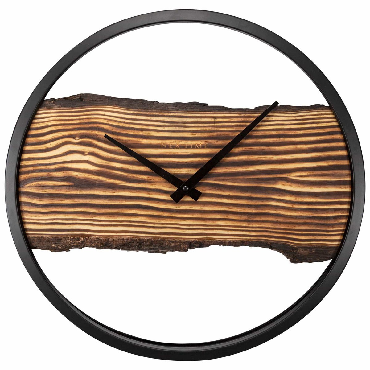 Houten Wandklok - Stil - 30Cm - Hout/ Metaal - Bos