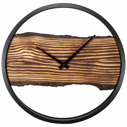 Houten Wandklok - Stil - 30Cm - Hout/ Metaal - Bos