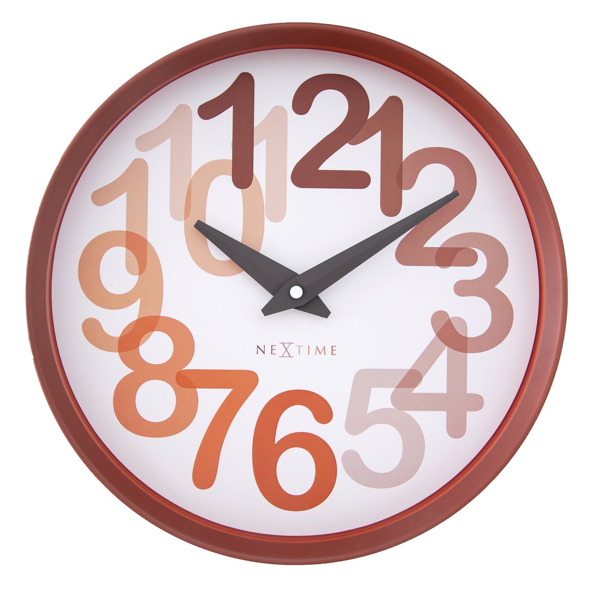 Wandklok 30Cm-Silent-Plastic-Nextime 'Big Number'
