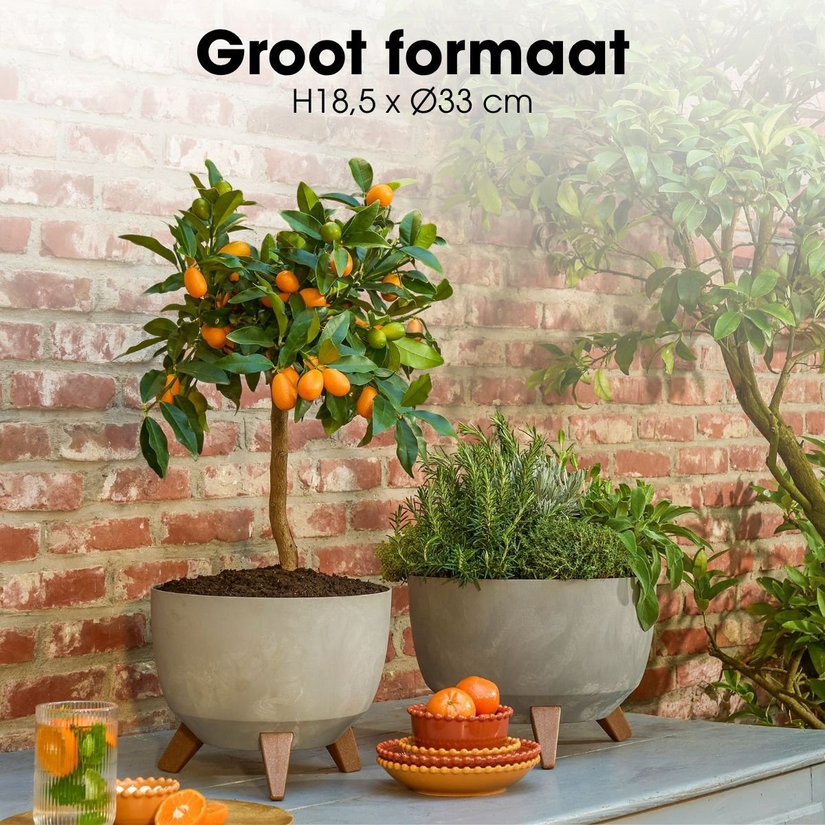 Plantenbak Doppio Grijs