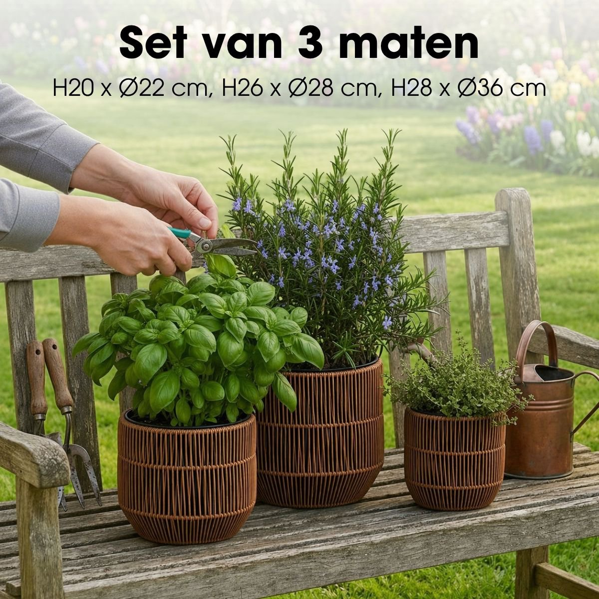 Bloempot Buiten Peta Donkerbruin