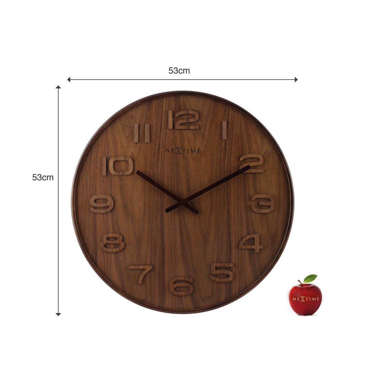 Wandklok - 35 Cm - Hout - 'Wood Wood Medium'