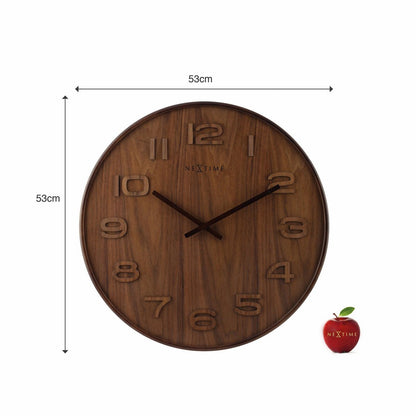 Wandklok - 35 Cm - Hout - 'Wood Wood Medium'