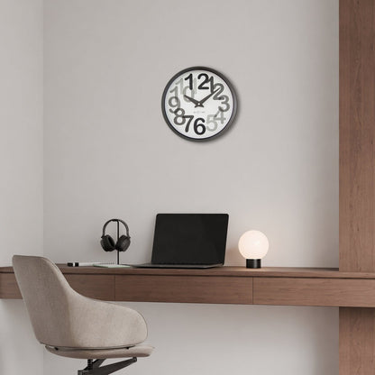 Wandklok 30Cm-Silent-Plastic-Nextime 'Big Number'