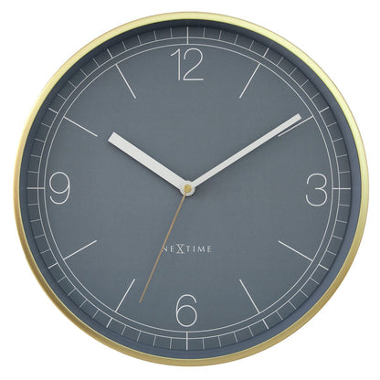 Wandklok 30Cm-Silent-Aluminium-Nextime 'Nova'