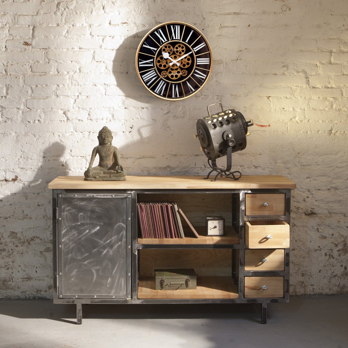 Moving Gear Clock - Grote Wandklok - 50Cm - "William"