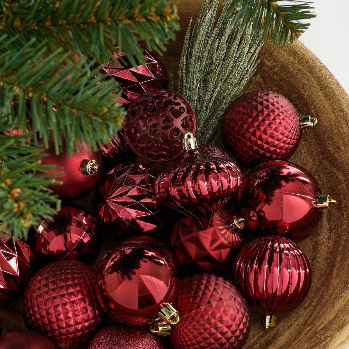 Kerstbal Unbreakable Baubles Donkerrood