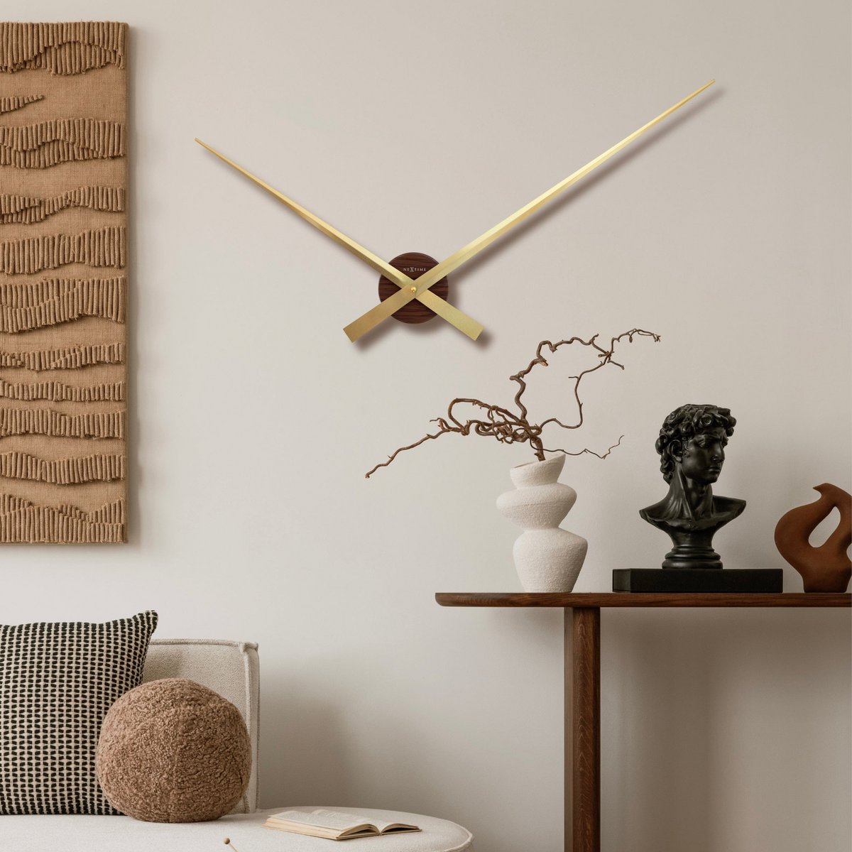 Grote Wandklok 85Cm-Aluminium-Nextime 'Hands'